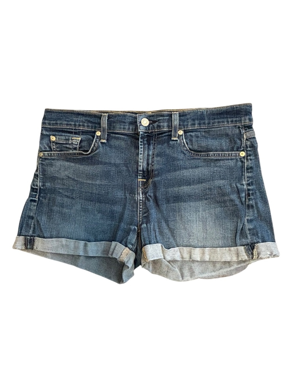 7 For All Mankind Cuffed Denim Shorts - Picture 2 of 4